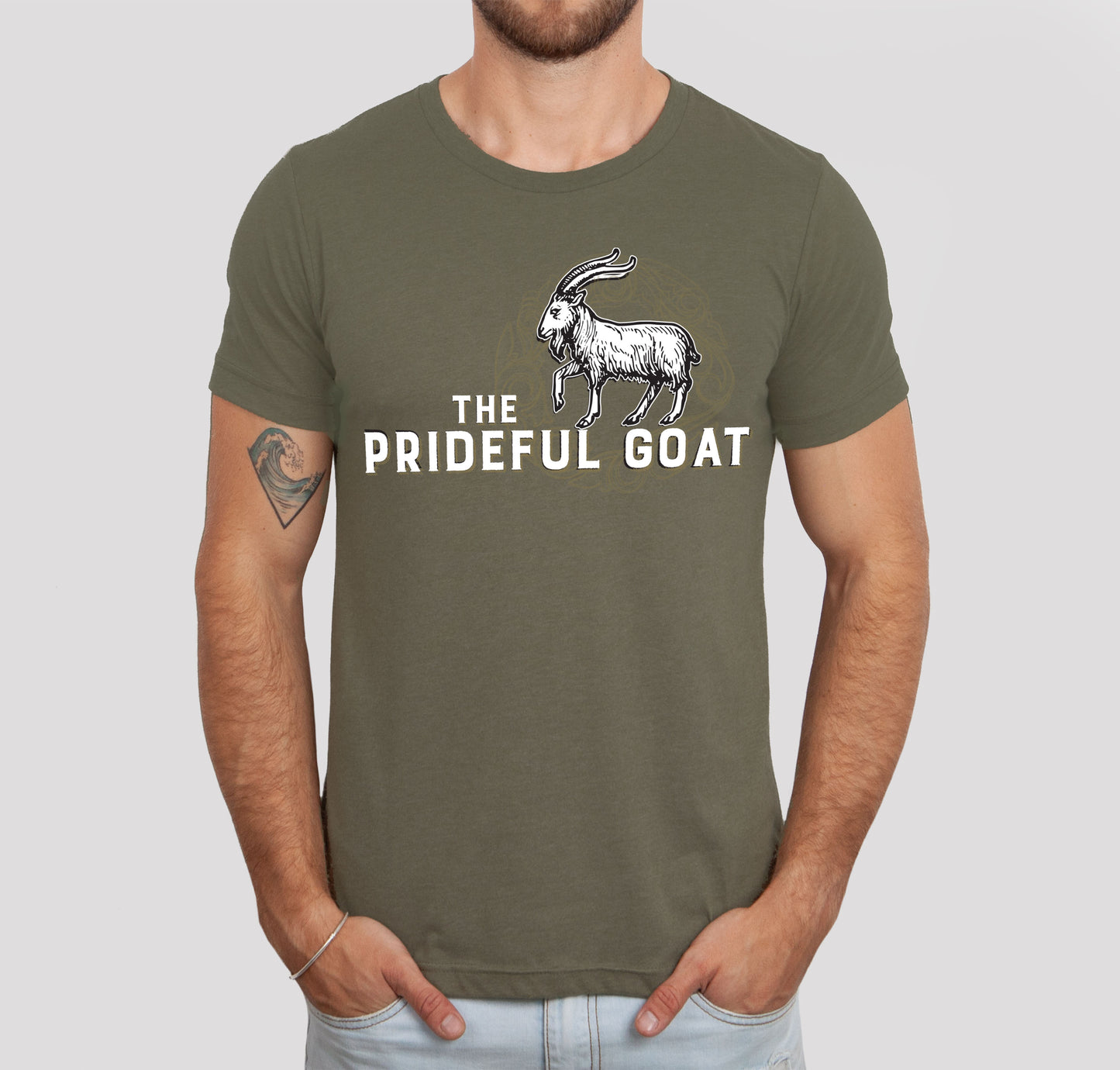 Military Green Short Sleeve Logo Tee